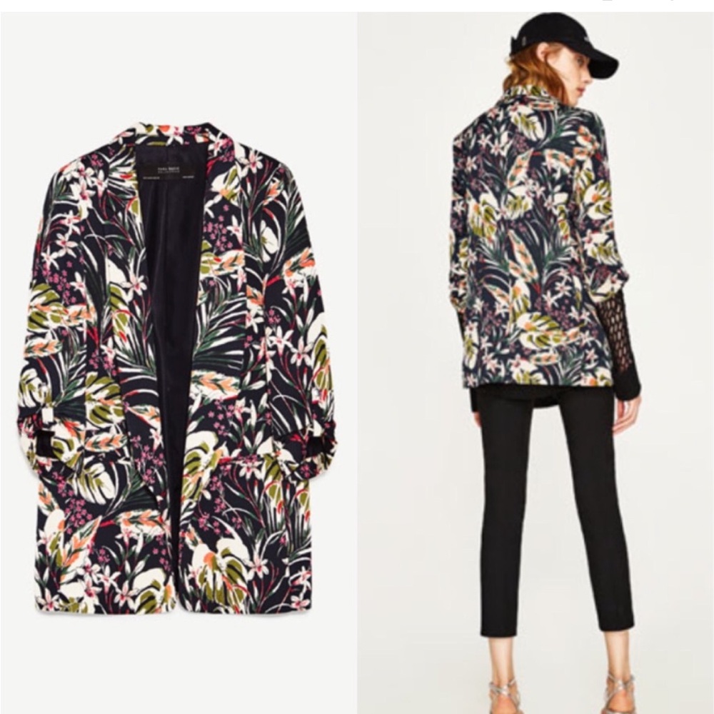 Zara Multicolor Floral Blazer